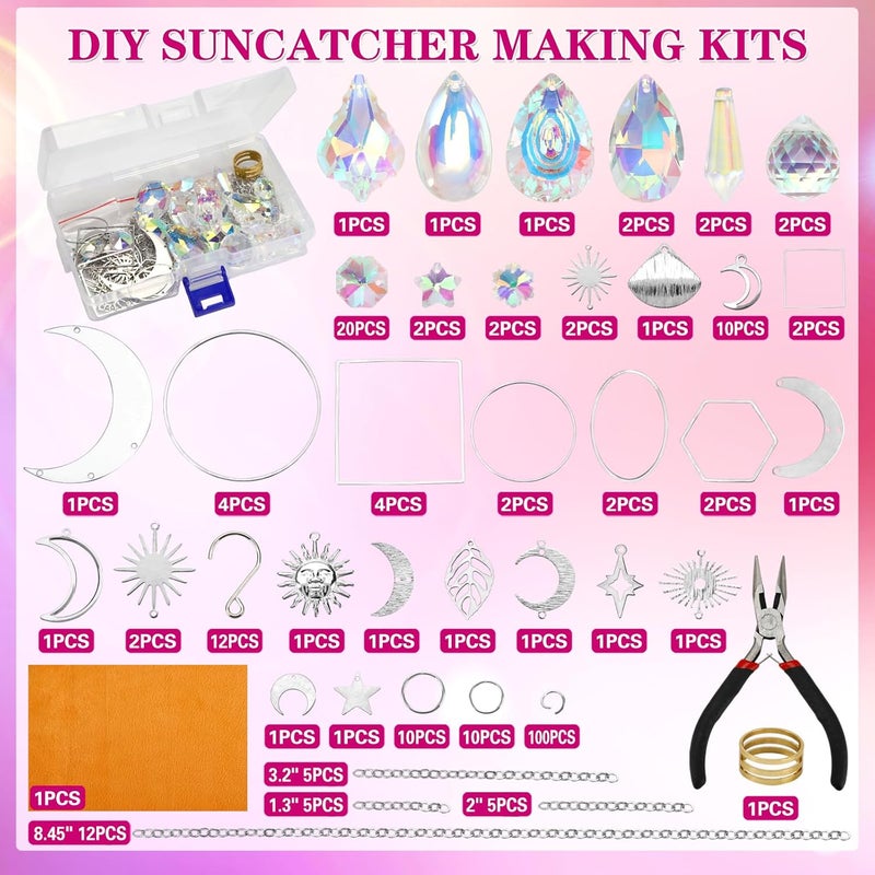 Worgree 228pcs Sun Catcher Kits for Adults, DIY Arts and Crafts for Women Prism Crystal Suncatchers Indoor Window Hanging Ornaments Decor for Home Gifts for Mother Wife Daughter - Image 5